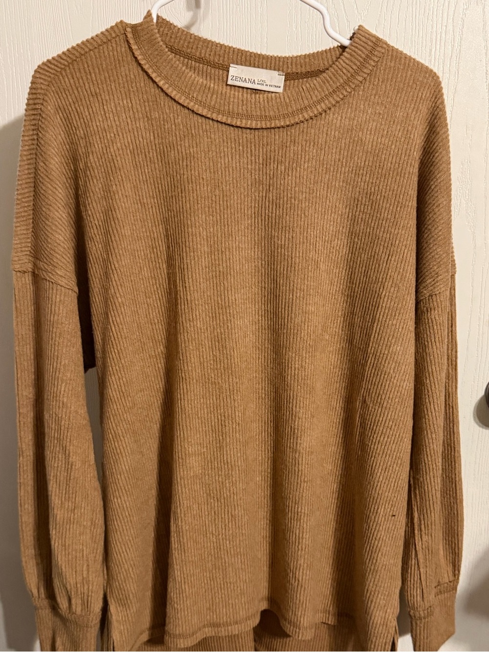✨ NWOT l/xl Zenana Ribbed Fine Knit Long Sleeve Tunic Sweater